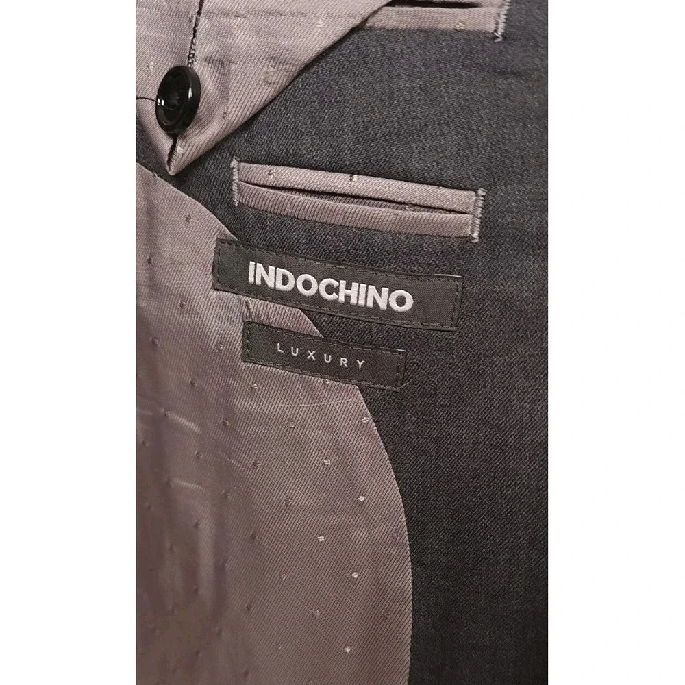 Indochino Luxury Mens 38R Blazer Solid Gray Wool Cashmere Sport Coat Jacket